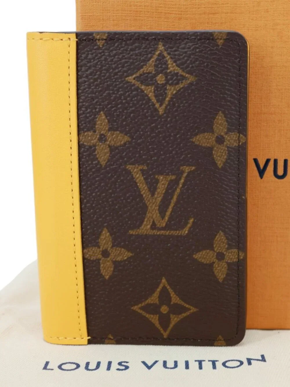 Louis Vuitton  Pocket Organizer Monogram Macassar Canvas Wallet Safran Yellow